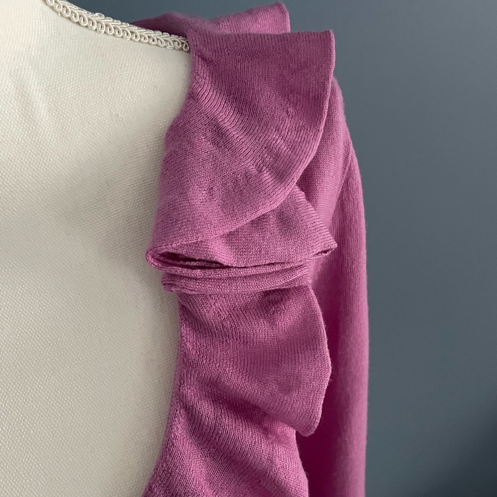 J Crew Ruffled Wool Cardigan 💗 - Picture 3 of 6